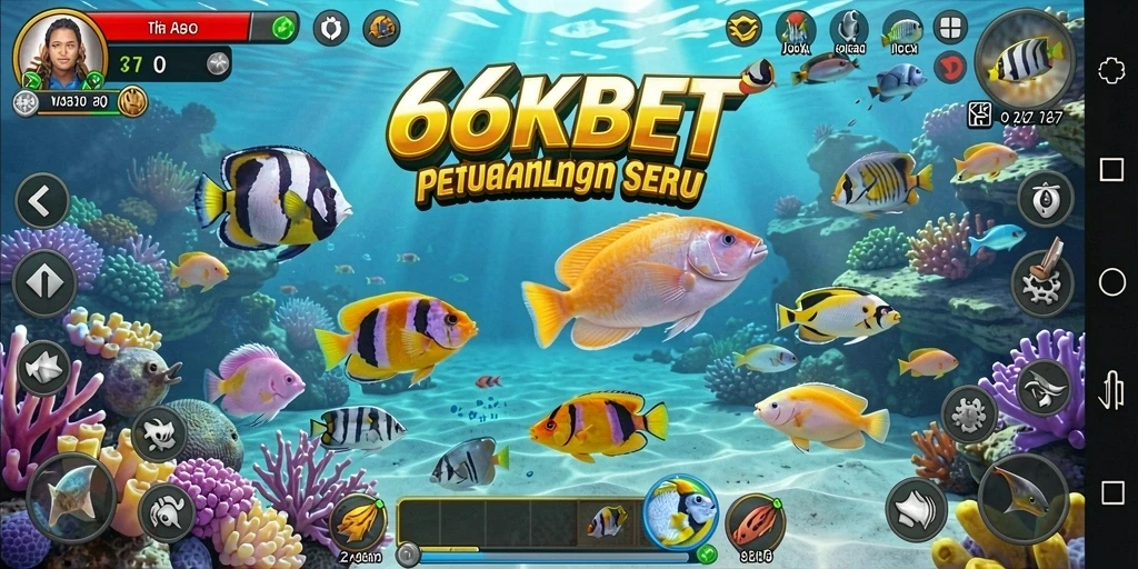 Screenshot gameplay 66KBET menampilkan aksi seru Tembak Ikan.