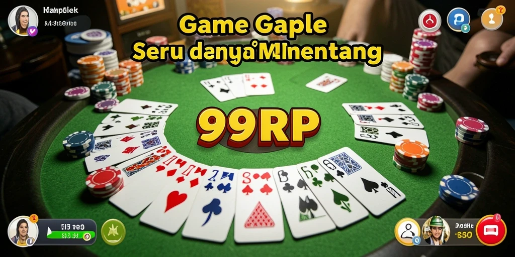 Screenshot menunjukkan gameplay seru game Gaple 99RP.