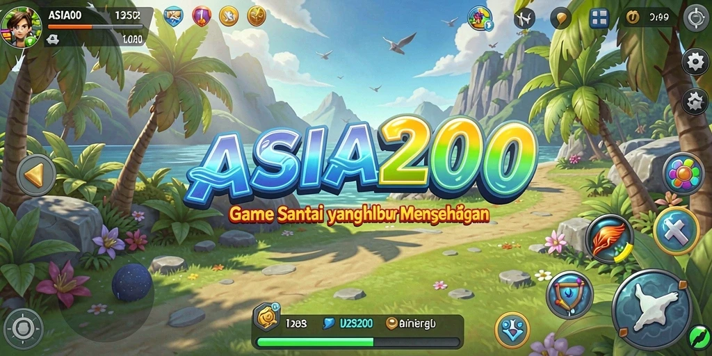 Tampilan gameplay ASIA200 yang penuh warna dan menarik.