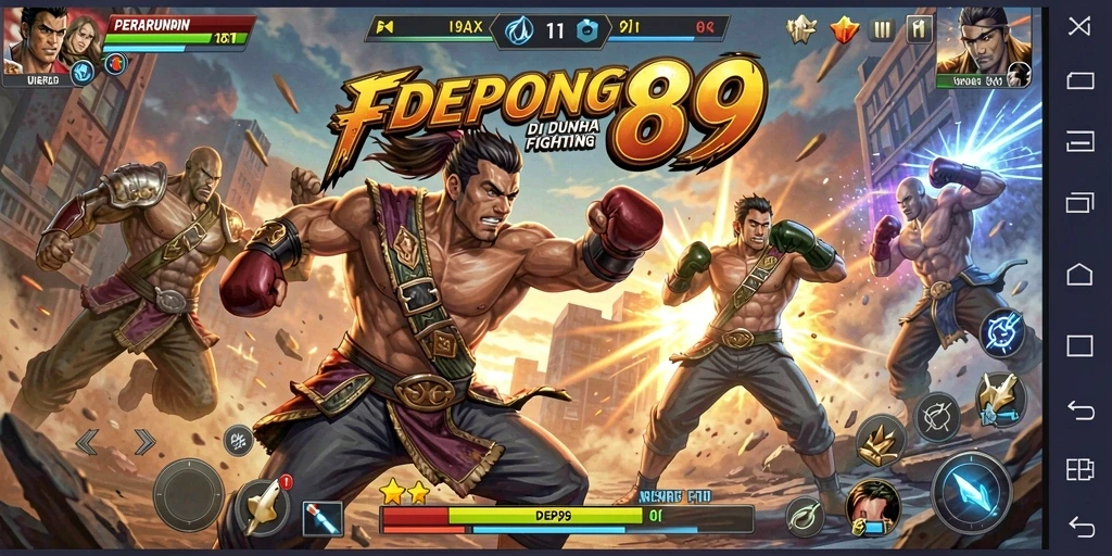 Screenshot gameplay DEPO89 menampilkan pertarungan yang seru dan dinamis.