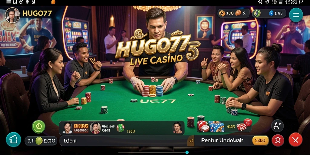 Gameplay Live Casino HUGO77 dengan dealer profesional yang menarik.