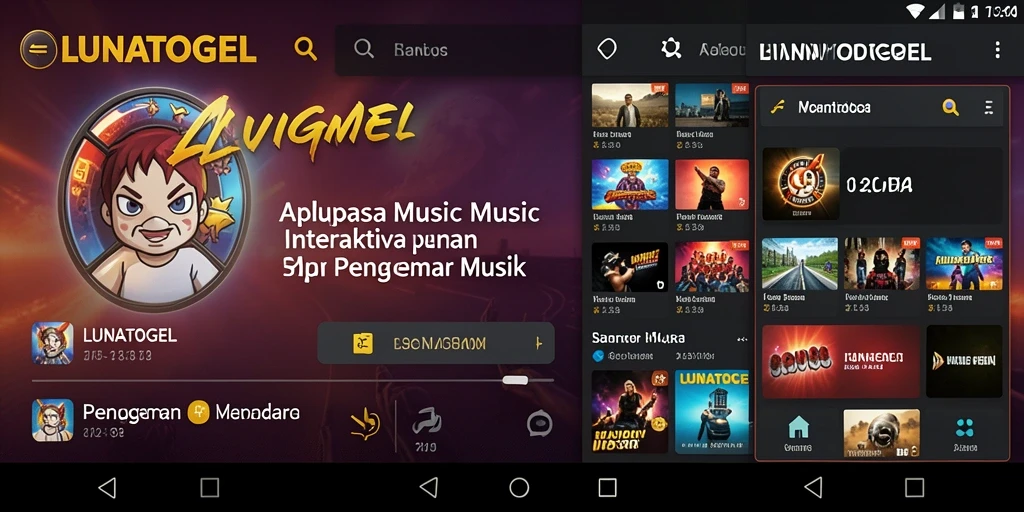 Tangkapan layar gameplay LUNATOGEL menampilkan interaksi musik yang seru.