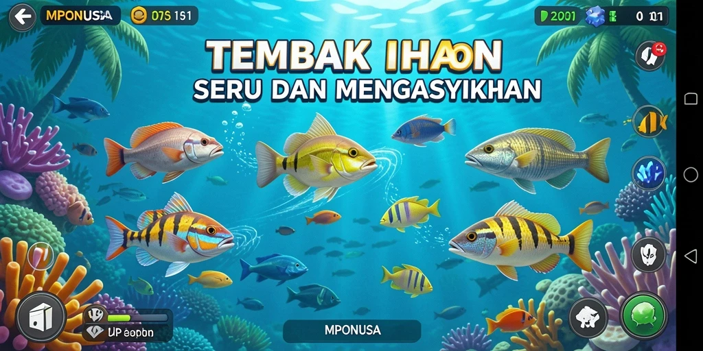 Tangkapan layar gameplay Tembak Ikan yang seru di MPONUSA.