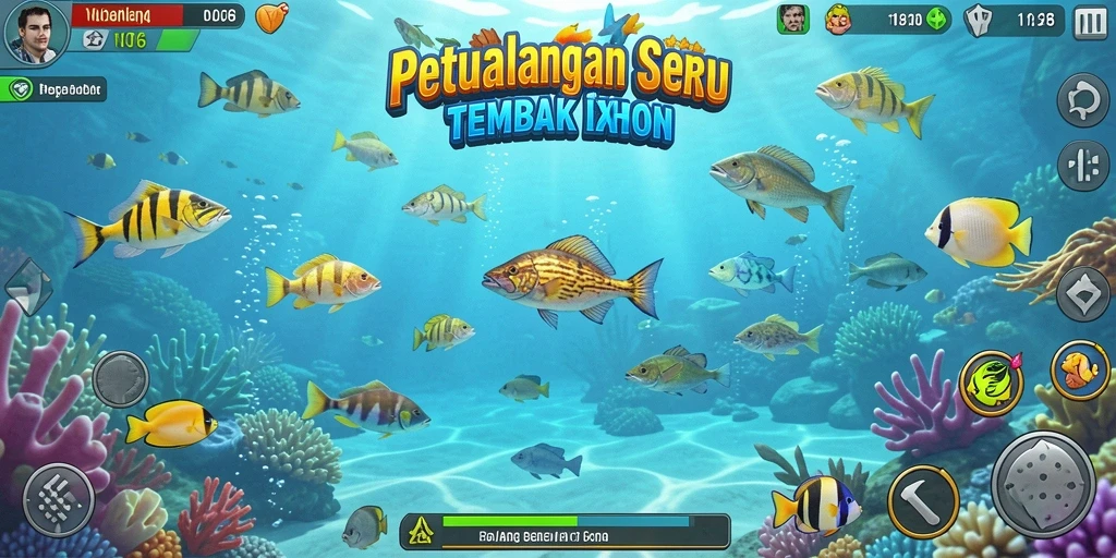 Tangkapan layar gameplay N06 yang menampilkan aksi seru Tembak Ikan.