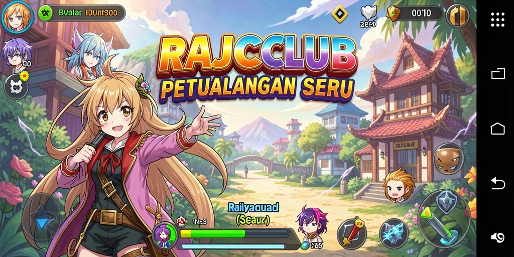 Tampilan gameplay seru dan menarik dari RAJACLUB dengan karakter anime