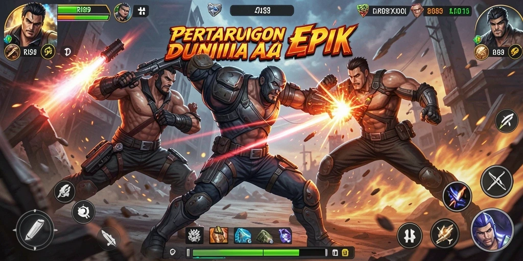 Tampilan aksi seru dalam gameplay RI889 dengan efek visual menakjubkan.