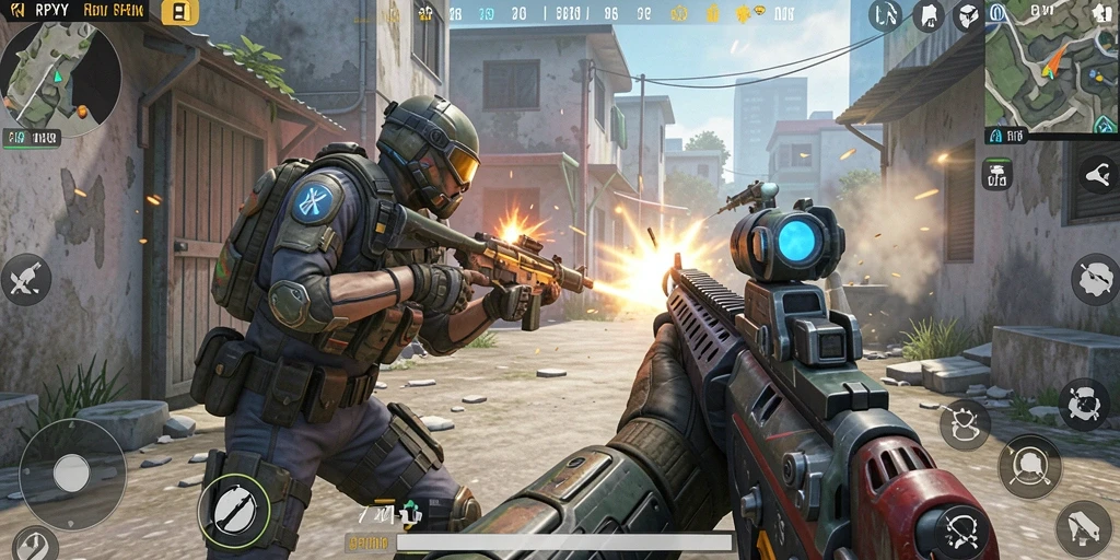 Tampilan gameplay RPYYY yang mendebarkan dalam mode FPS.
