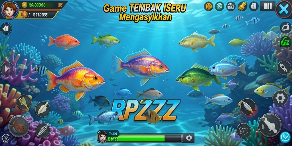 Screenshot RPZZZ menampilkan aksi menembak ikan dengan grafis yang memukau.