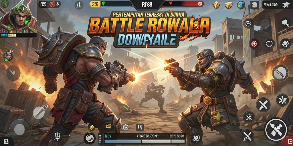 Screenshot gameplay RR89 yang menunjukkan pertempuran seru dan aksi mendebarkan.