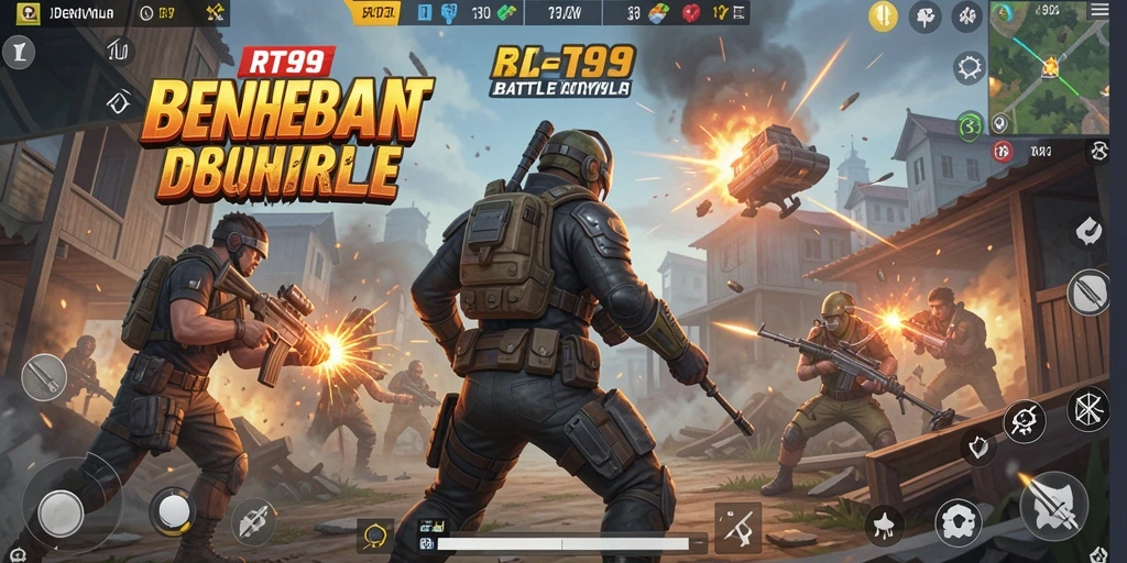 Screenshot menunjukkan aksi seru pertempuran dalam RT99 dengan pemain yang sedang bertempur.