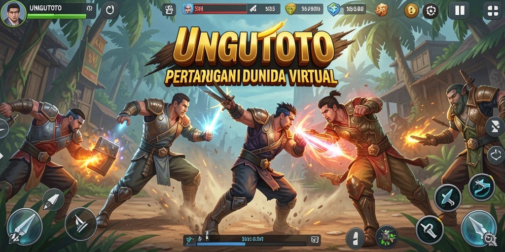 Tangkapan layar UNGUTOTO menampilkan aksi pertarungan yang mendebarkan.